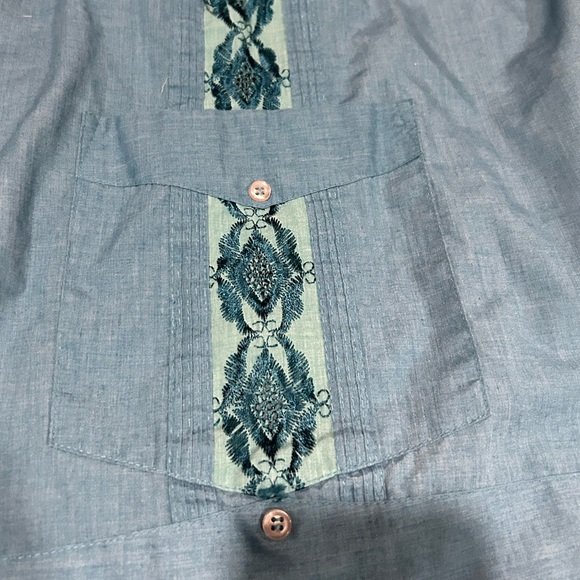 Vintage Haband of Patterson Tropical Casual Button Down Teal Size 2X - Picture 2 of 4